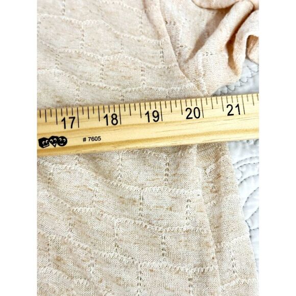 Entro Long Sleeve Cream Lightweight Sweater w/ Gingham RuffleTrim EUC SZ L - Picture 7 of 7